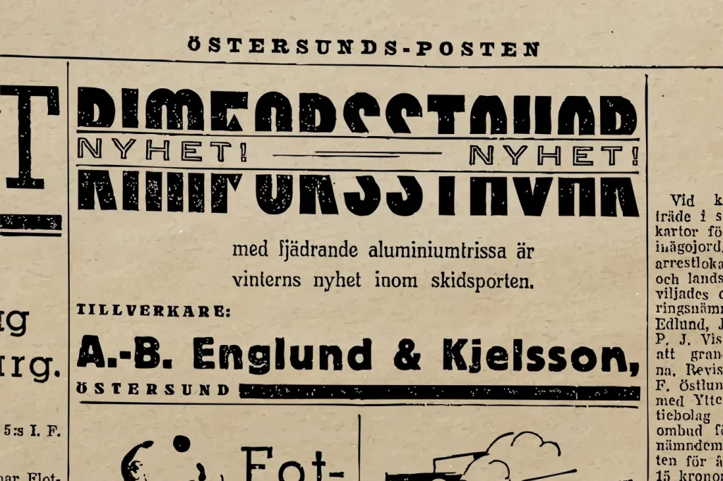 På sida sju i Östersunds-Posten 28 december 1934 lanserades Rimforsstaven som vinterns nyhet inom skidsporten.