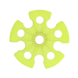 Fluorescent yellow powder basket of polyethylene, Ø90 mm.