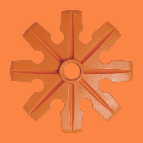 Orange pudertruga, Ø100 mm, från Tehnomat.