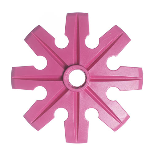 Pink powder basket of polyethylene, Ø100 mm.